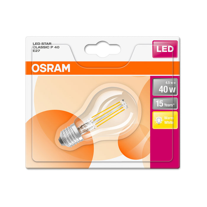 Osram LED RETROFIT P40 4,5W E27 klar non dim pic2
