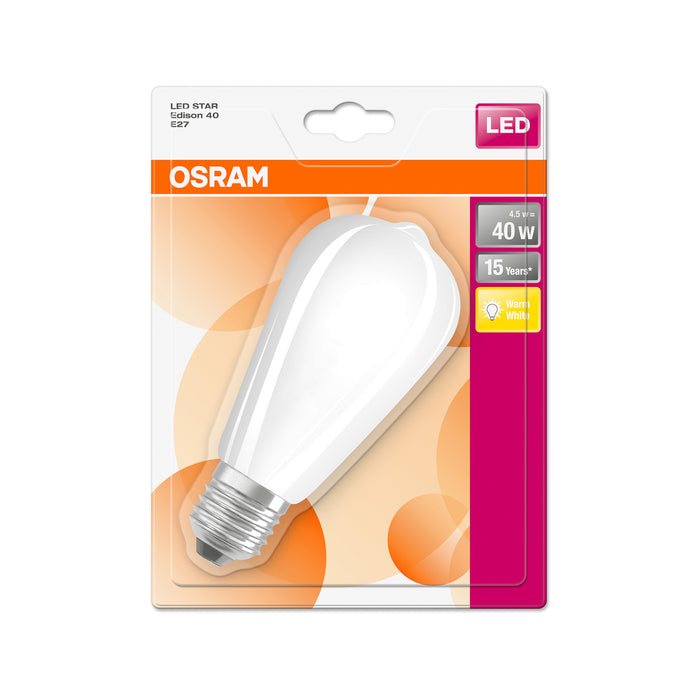 Osram LED STAR RETROFIT CL EDISON40 FIL 4,5W 827 E27 matt non dim pic2