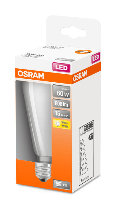 Osram LED STAR RETROFIT CL EDISON60 FIL 6,5W 827 E27 matt non dim pic3