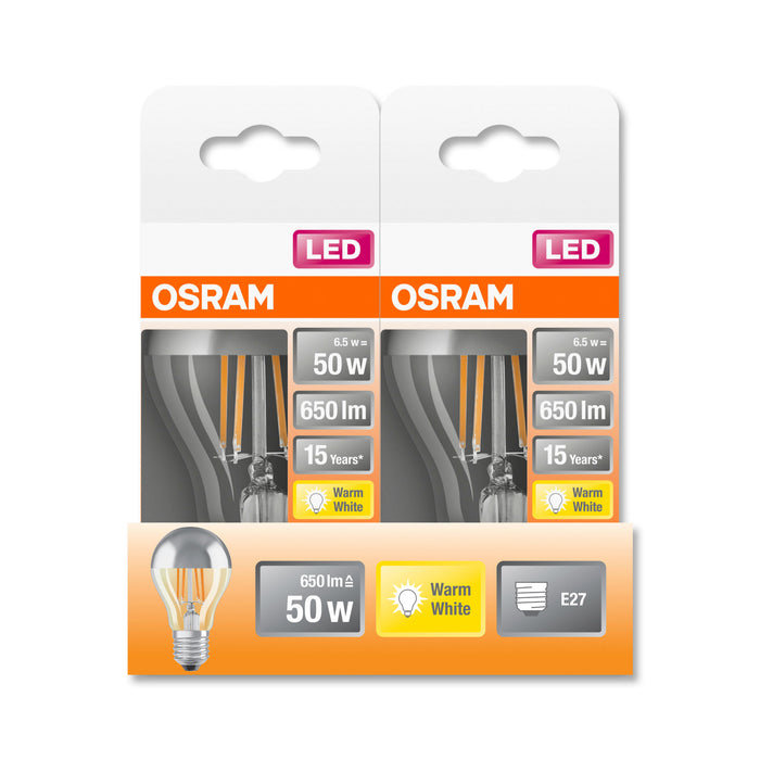 Osram LED STAR RETROFIT CLA 60 FIL Mirror silver non-dim 6,5W 827 E27 pic5